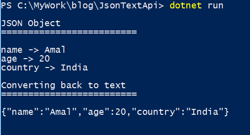 Serializing dictionary object to json using .NET Core 3.0 JSON API